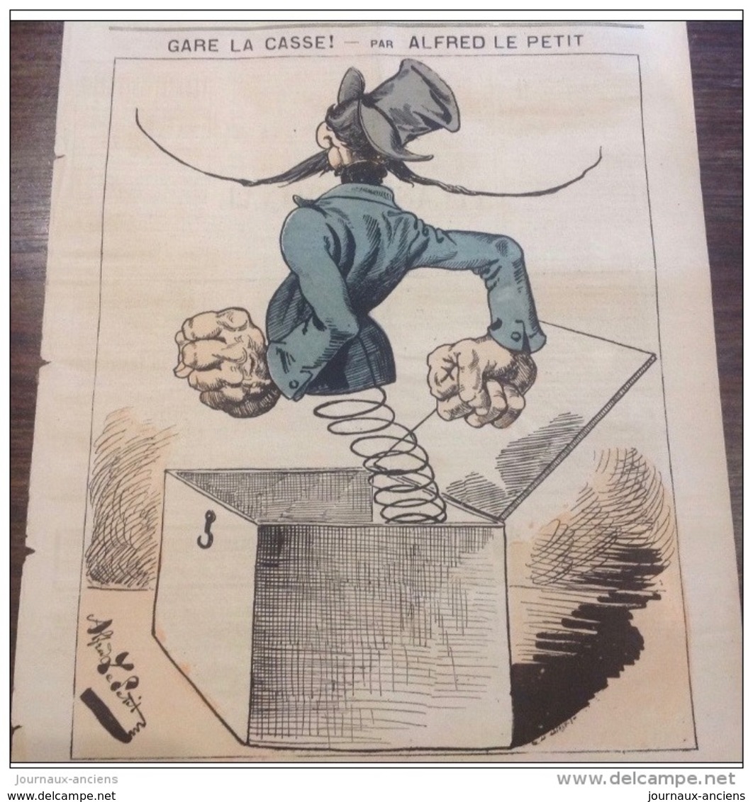 1874 Journal LE GRELOT- BOITE A RESSORT - GARE LA CASSE ! Par Alfred LE PETIT - MOUSTACHE - 1850 - 1899