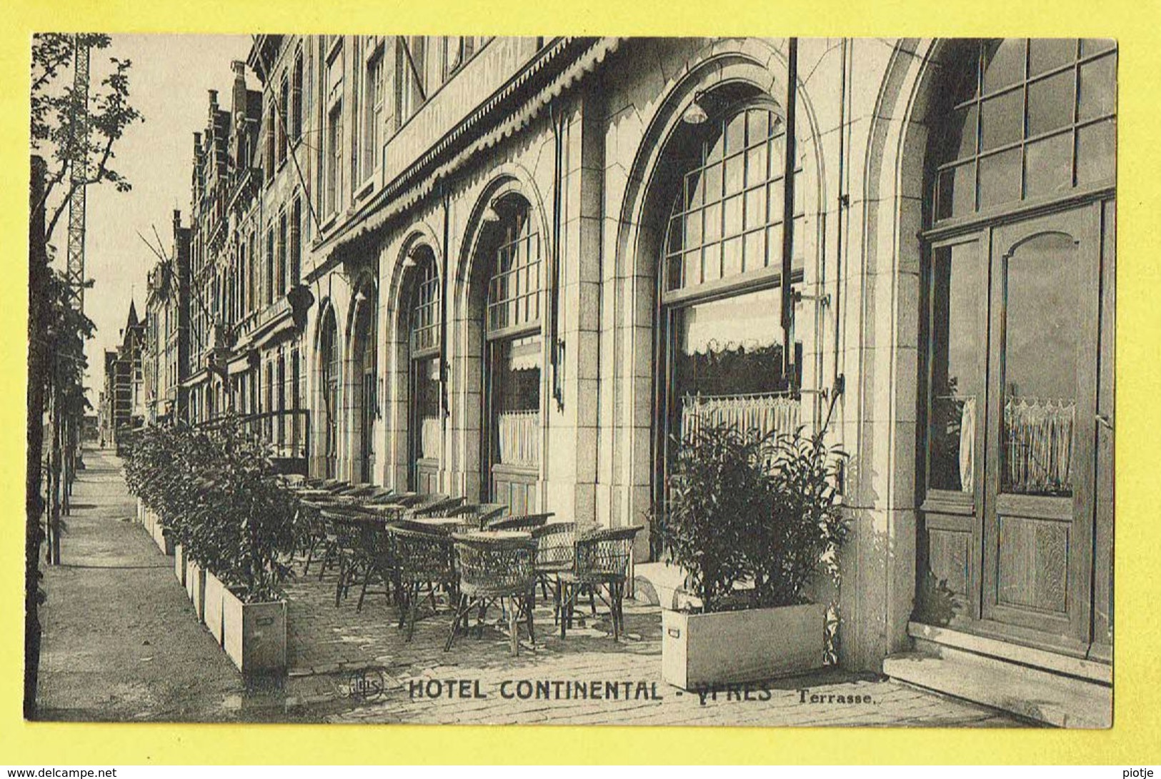 * Ieper - Ypres - Yper * (Nels, Ern Thill) Hotel Continental, Terrasse, Café, Restaurant, Place De La Gare, Unique, Rare - Ieper