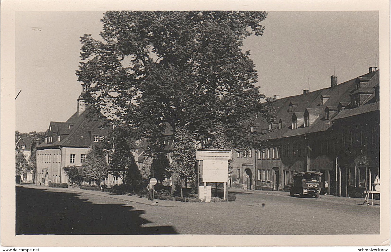 Foto Rohling AK Schlettau Marktplatz Markt Elterleiner Straße A Walthersdorf Elterlein Annaberg Buchholz Erzgebirge DDR - Schlettau