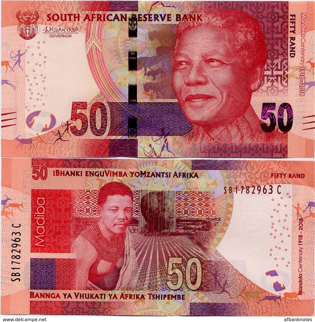 SOUTH AFRICA       50 Rand      Comm.      P-New       ND (2018)       UNC - Afrique Du Sud