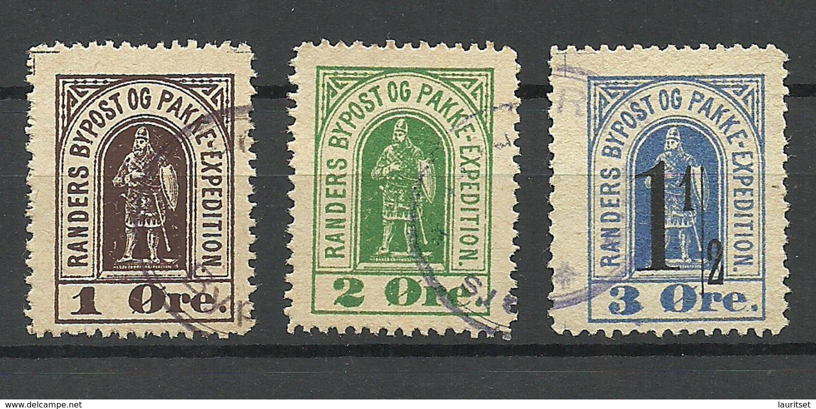 DENMARK 1887 RANDERS Lokalpost Local City Post O - Local Post Stamps