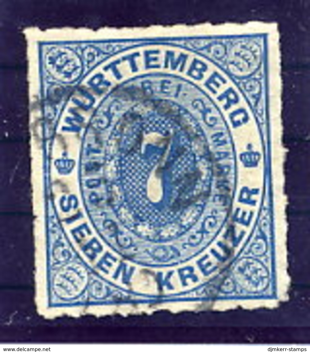 WURTTEMBERG 1869 7 Kr.. Used.  Michel 39 - Afgestempeld