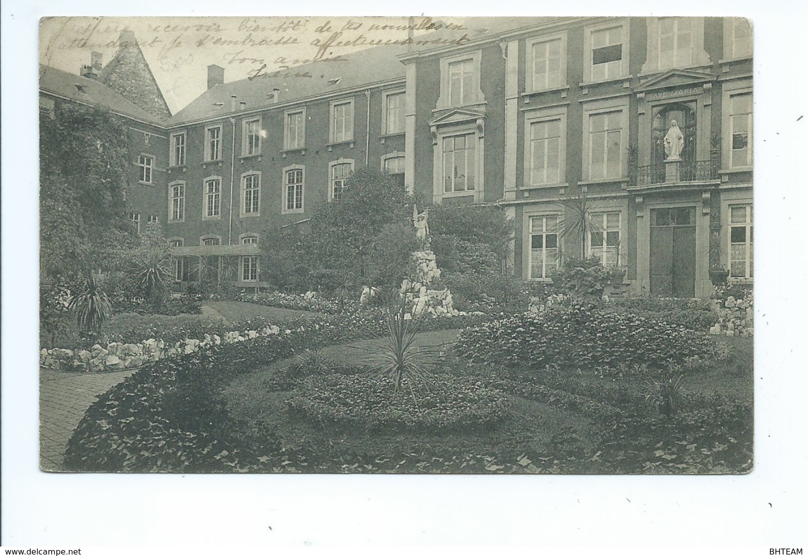 Huy Sainte Marie Ecole Normale Et Pensionnat Cour D'Entrée ( Carte Pliée !!! ) - Huy