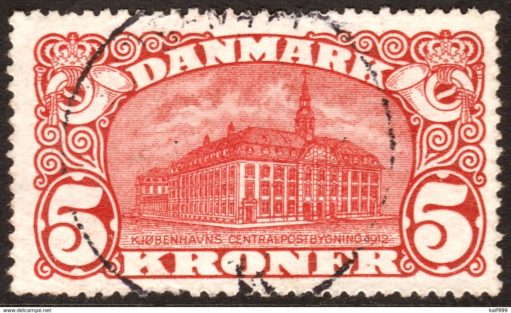 ~~~  Denmark 1915 - Post Office Building Key Value Perf 14:14½  - Mi. 81 (o) - Cat. 120.00 Euro  ~~~ - Usado