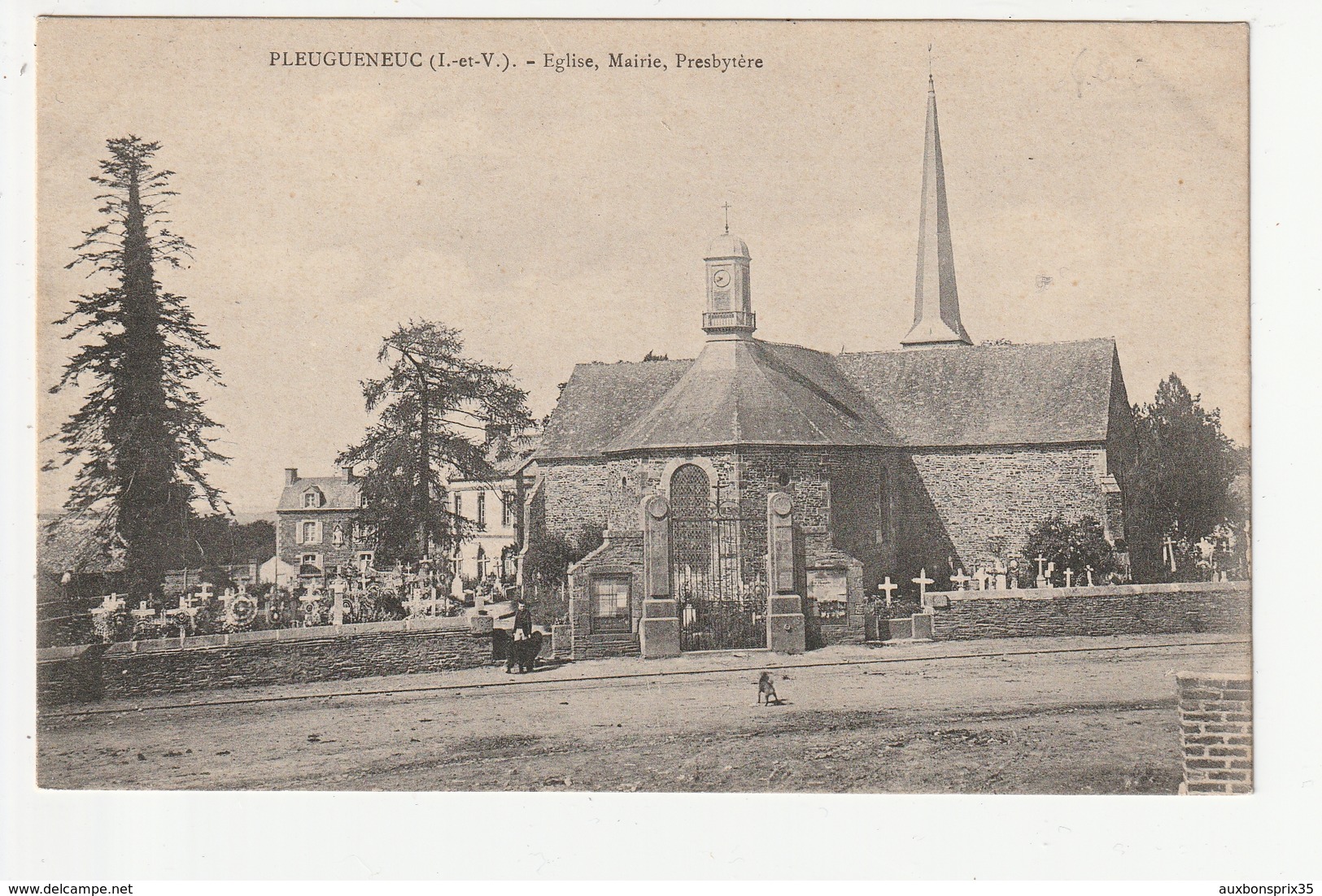 PLEUGUENEUC - EGLISE, MAIRIE, PRESBYTERE - 35 - Sonstige & Ohne Zuordnung