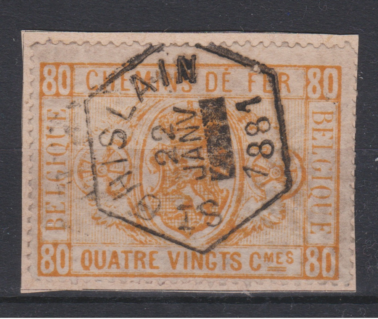 Belgique - 1879-82 - Obl. - COB TR5 - 80 C - Cachet ST. GHISLAIN - 1881 -  Valeur 75 - Afgestempeld