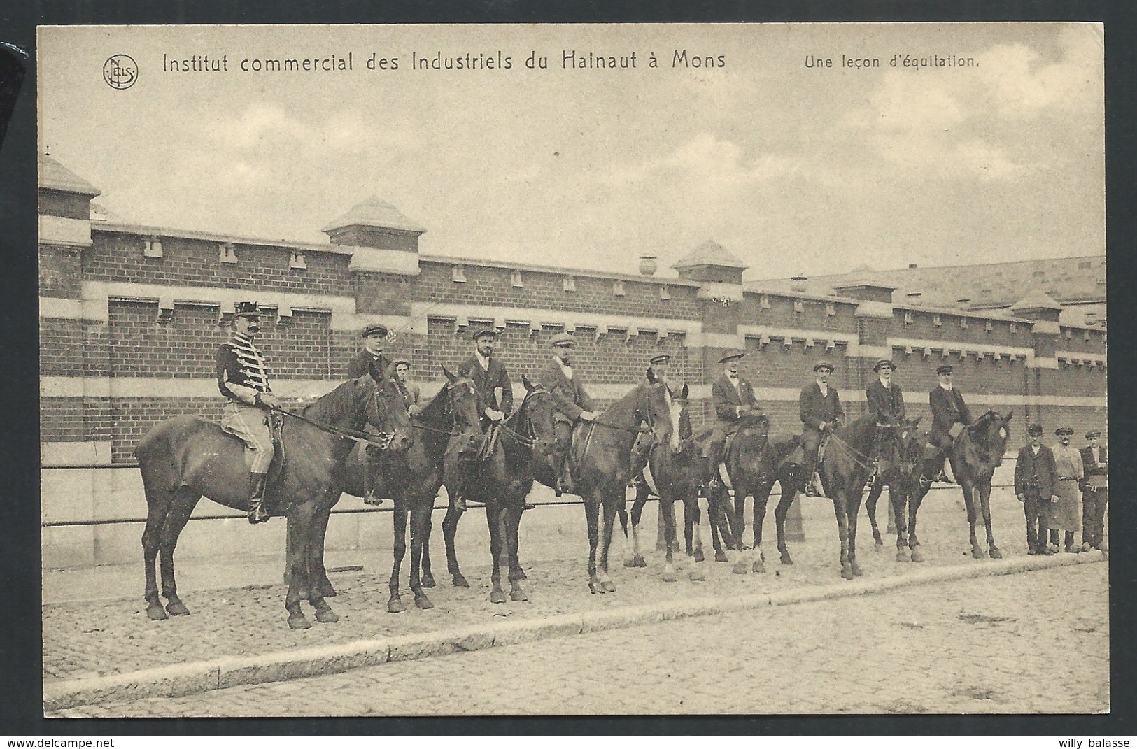 +++ CPA - MONS - Institut Commercial Des Industriels Du Hainaut - Une Leçon D'équitation - Nels - Chevaux  // - Mons