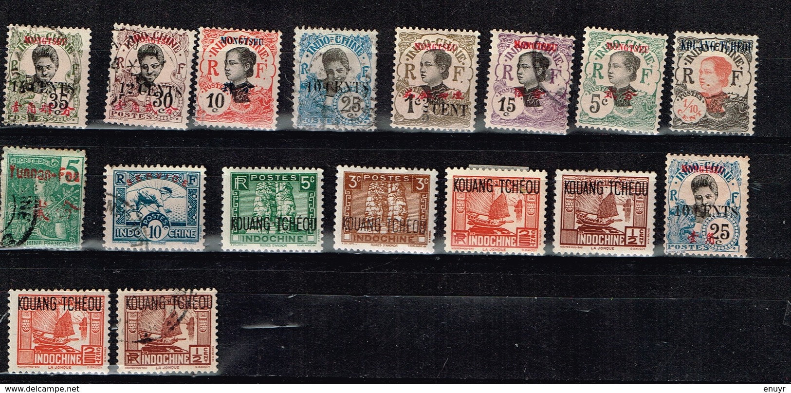 Lot Indo-Chine, Etc. Anciens Timbres à Identifier - Collections (without Album)