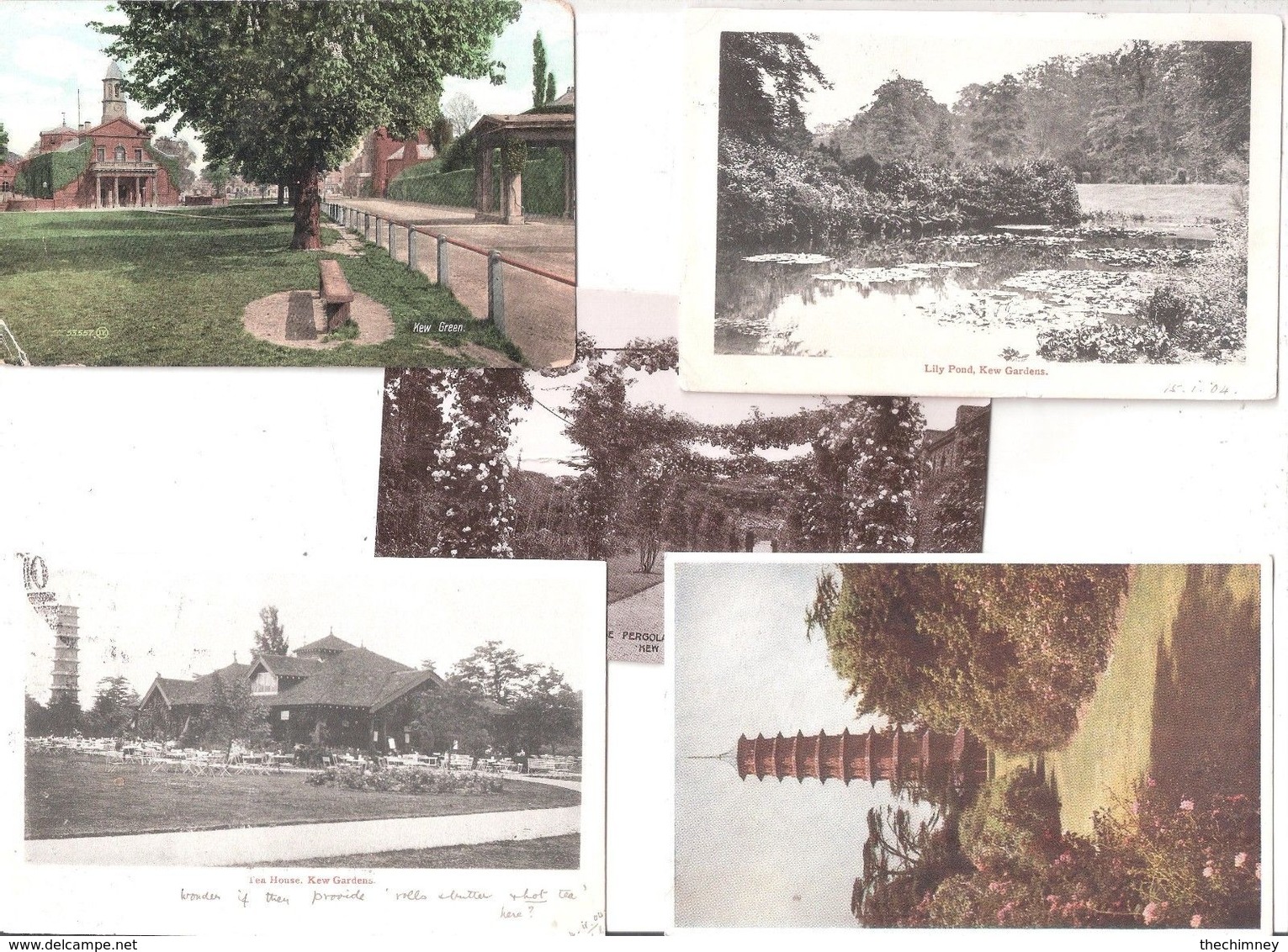 FIVE POSTCARDS OF KEW GARDENS AREA SURREY OLD POSTCARDS - Surrey