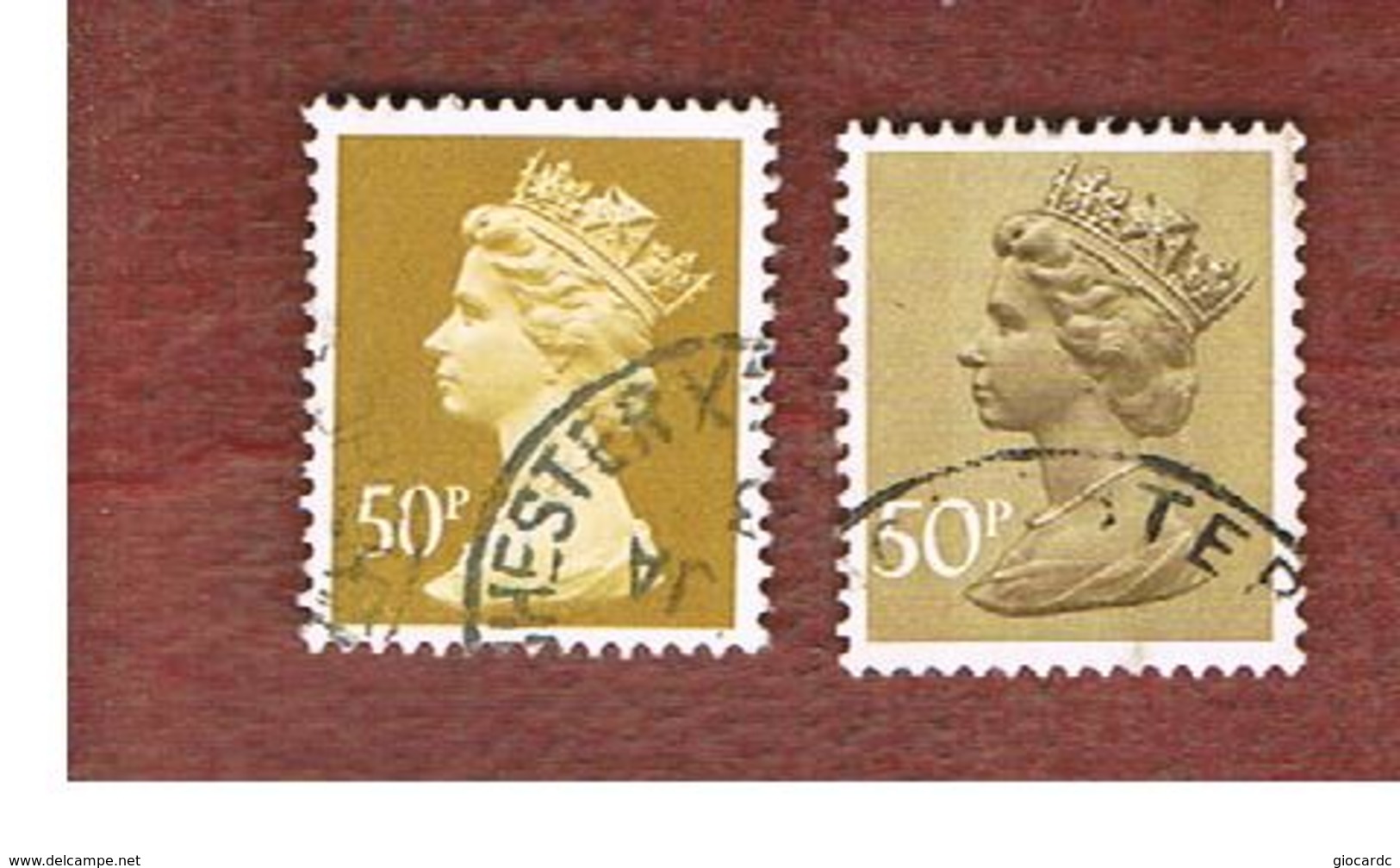 GRAN BRETAGNA (UNITED KINGDOM) -  SG X921.922   -  1990 QUEEN ELIZABETH II  50 ( DIFFERENT 50, LITTLE & LARGE)  - USED° - Usati