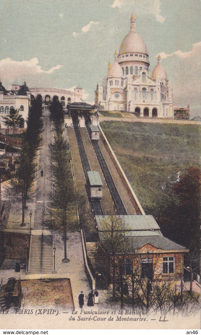 PARIS LA FUNICULAIRE ET LA BASILIQUE DU SACRE COUR DE MONTMARTRE  AUTENTICA 100% - Altri & Non Classificati