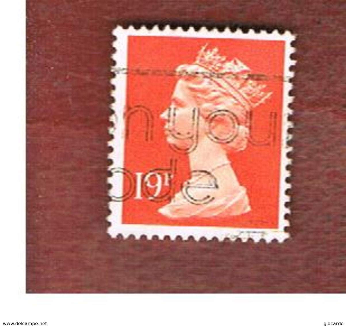 GRAN BRETAGNA (UNITED KINGDOM) -  SG X956. -  1988 QUEEN ELIZABETH II  19 RED  - USED° - Usati