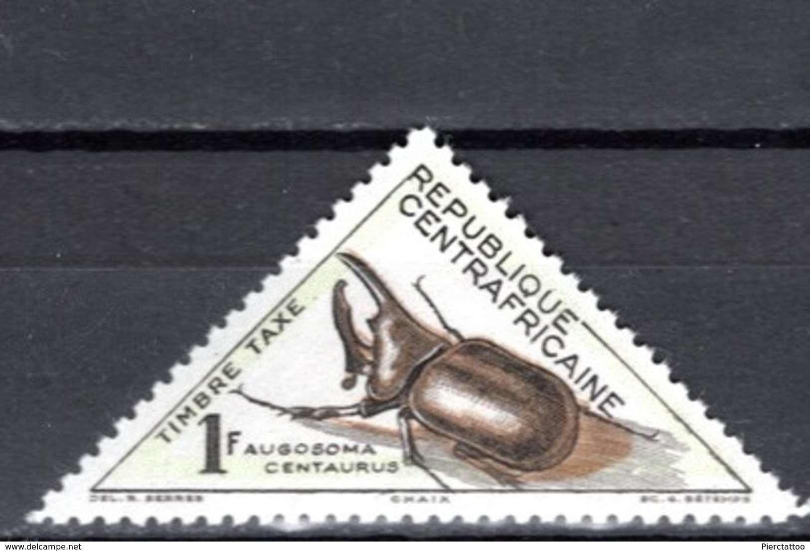 Augosoma Centaurus (Inceste/Animaux) - République Centrafricaine - 1962 - Taxe - YT 3 - Neuf - Centrafricaine (République)