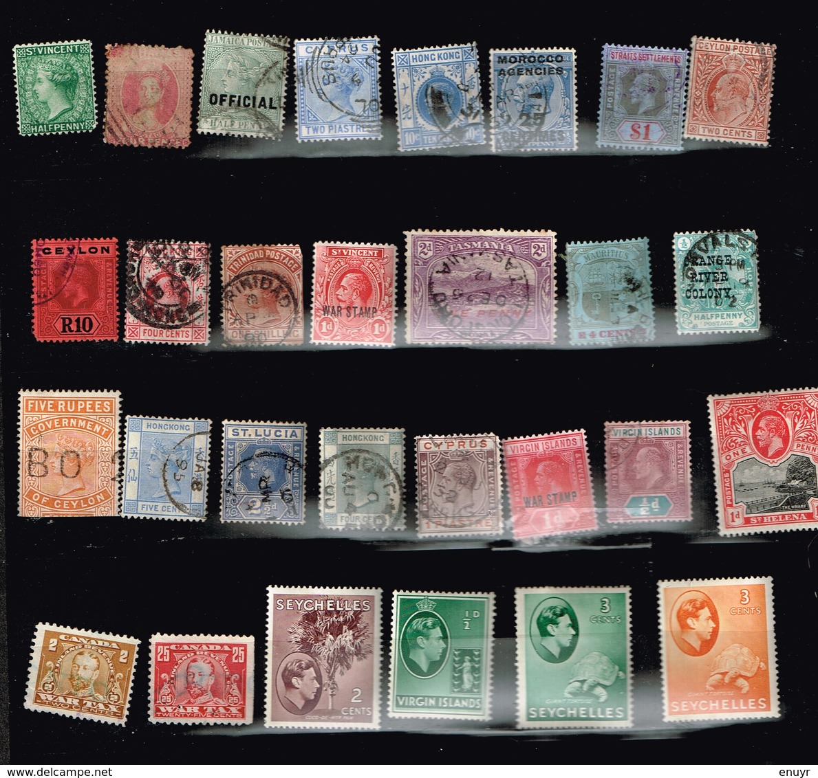 Lot Colonies Britanniques Anciens Timbres à Identifier - Verzamelingen (zonder Album)