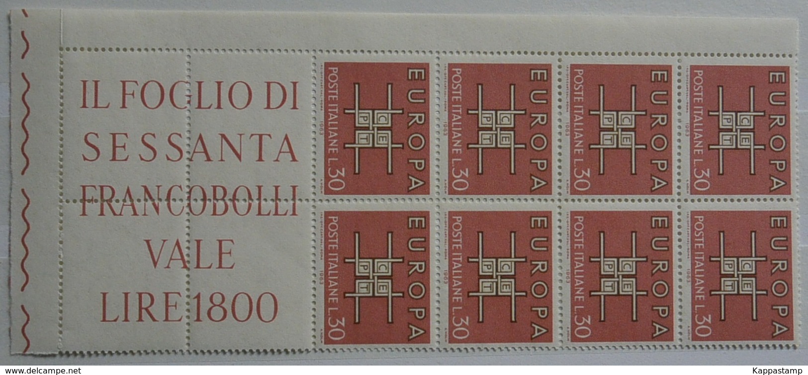 ITALIA EUROPA UNITA .8V.MNH**(PAG.76/6 - 1963