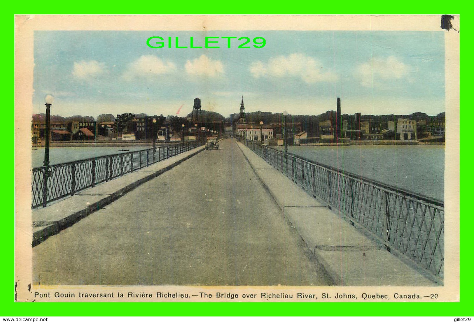 ST JEAN, QUÉBEC - PONT GOUIN TRAVERSANT LA RIVIERE RICHELIEU - ANIMÉE VIEILLE VOITURE - PECO - - Trois-Rivières