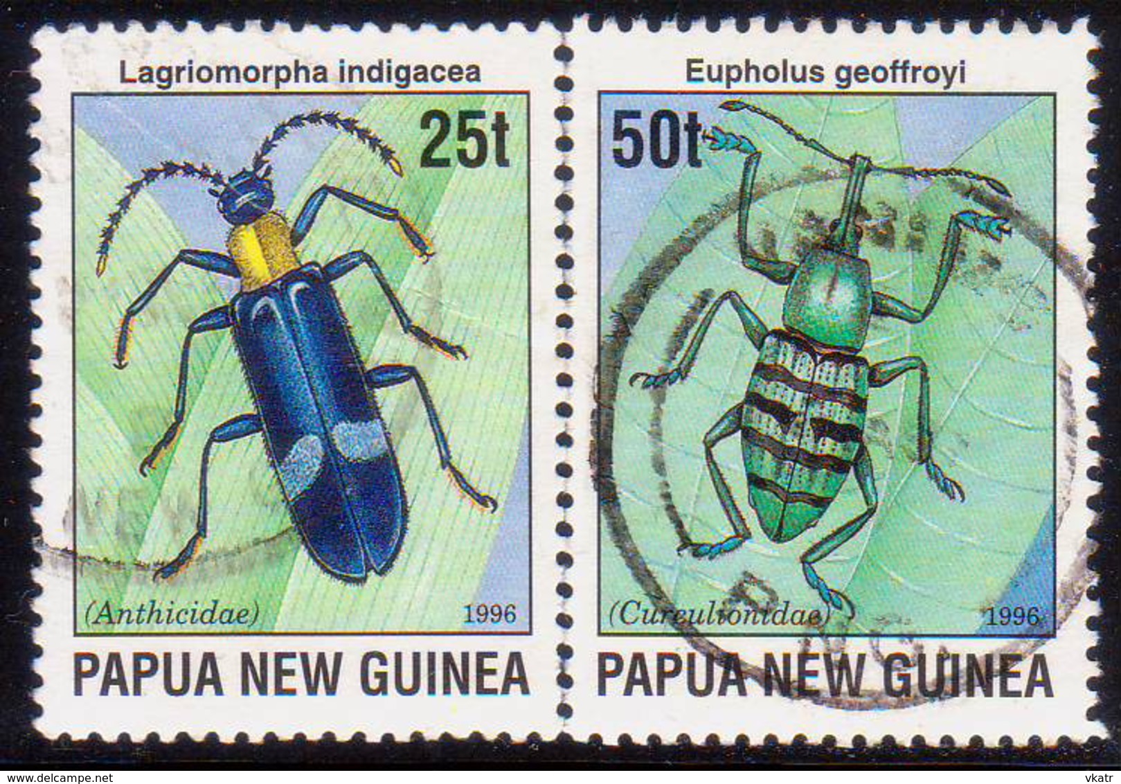 PAPUA NEW GUINEA 1996 SG #780-81 Part Set (two Stamps Of Four) Used Beetles - Papua New Guinea