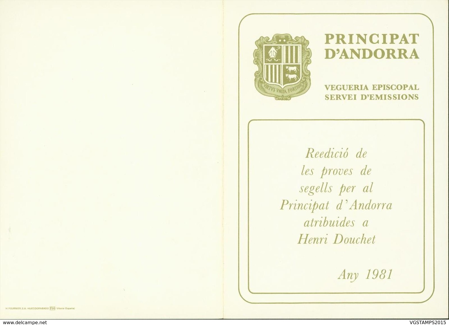 Andorre Française 1981- Reimpressions D'épreuves De Henri Douchet.  (EB) DC-2855 - Andorra
