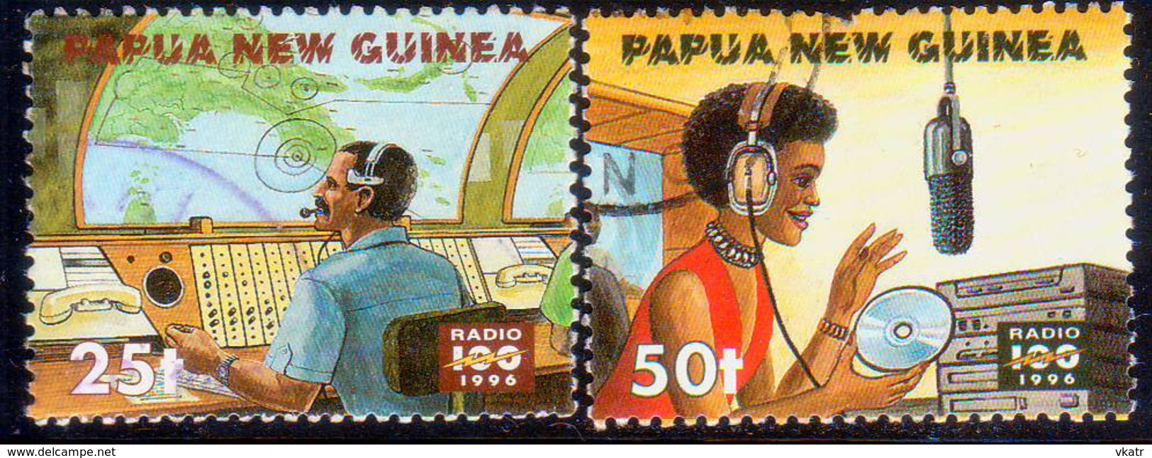PAPUA NEW GUINEA 1996 SG #789-90 Part Set Two Stamps Of Four (50t Is Faulted At Top) Used Centenary Of Radio - Papua New Guinea