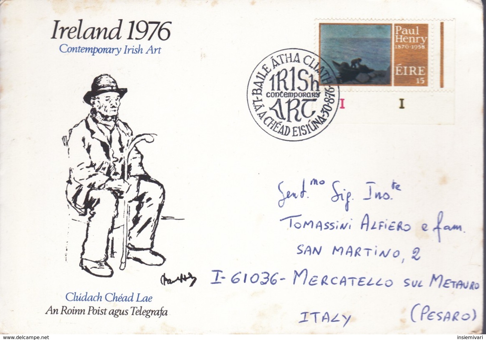 1976 - IRLANDA - Irish Art By Paul Henry - BUSTA FDC. - FDC