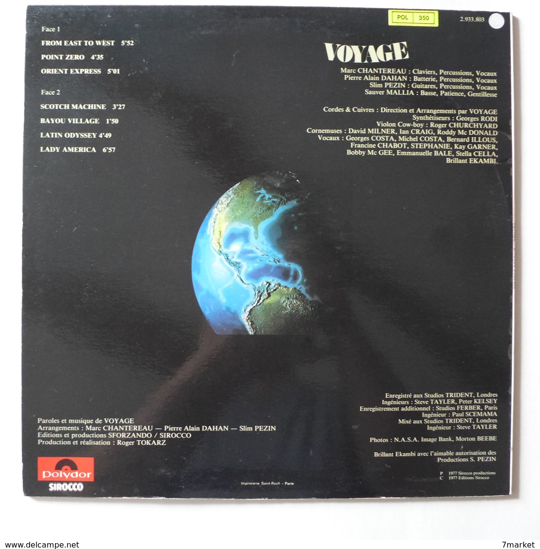 LP/ Voyage - From East To West / 1977 Sirocco Productions - Musiques Du Monde