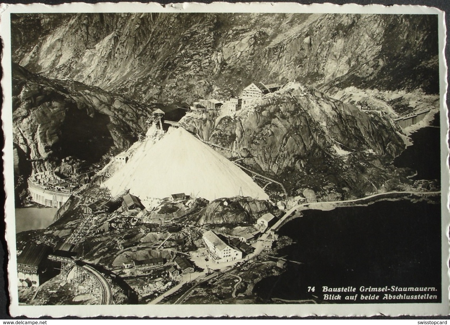 GRIMSEL Baustelle Staumauern Blick Auf Beide Abschlusstellen Photo Salthé Guttannen - Guttannen