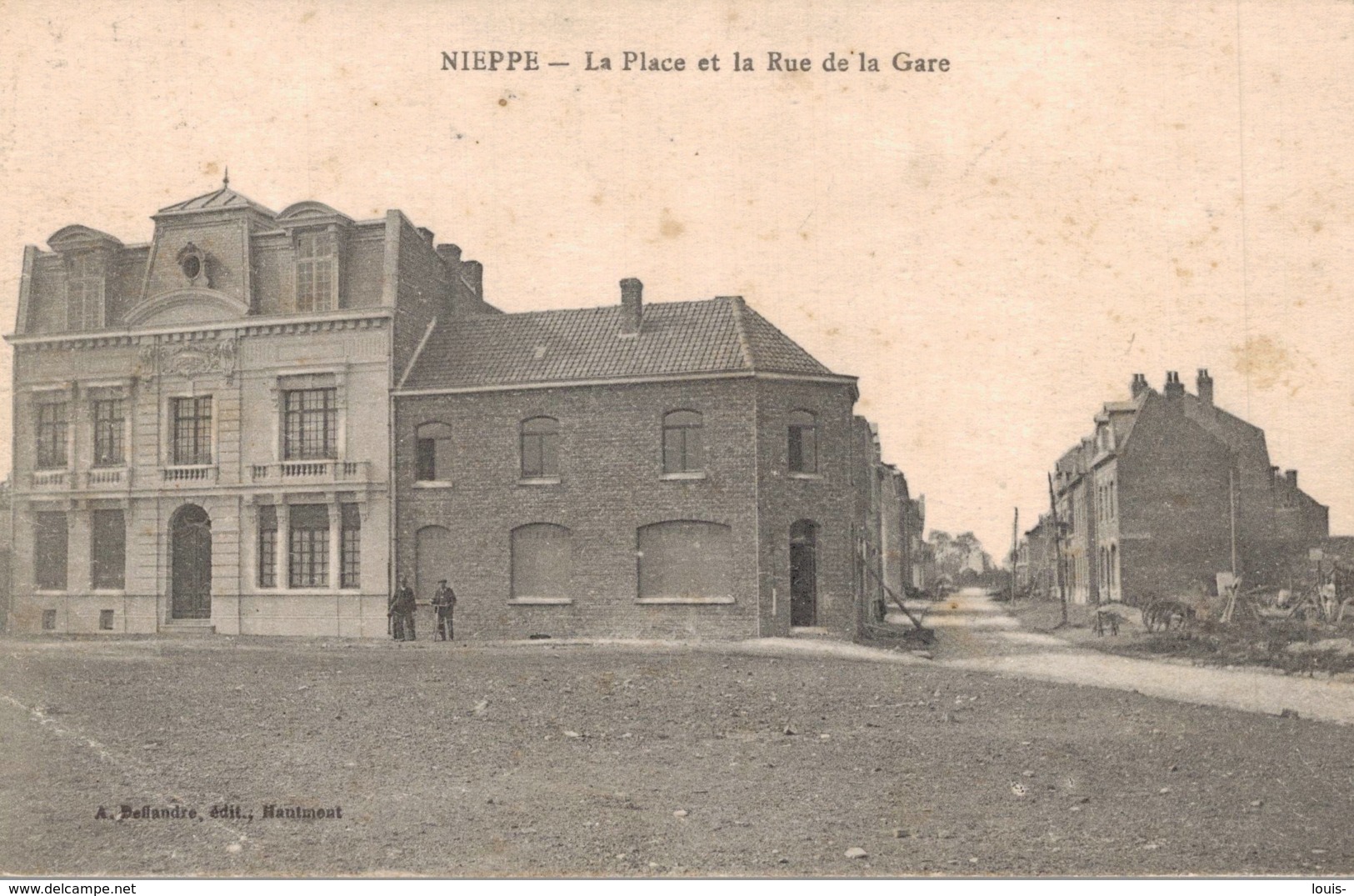 NIEPPE 59 --LA PLACE ET LA RUE DE LA GARE - Other & Unclassified