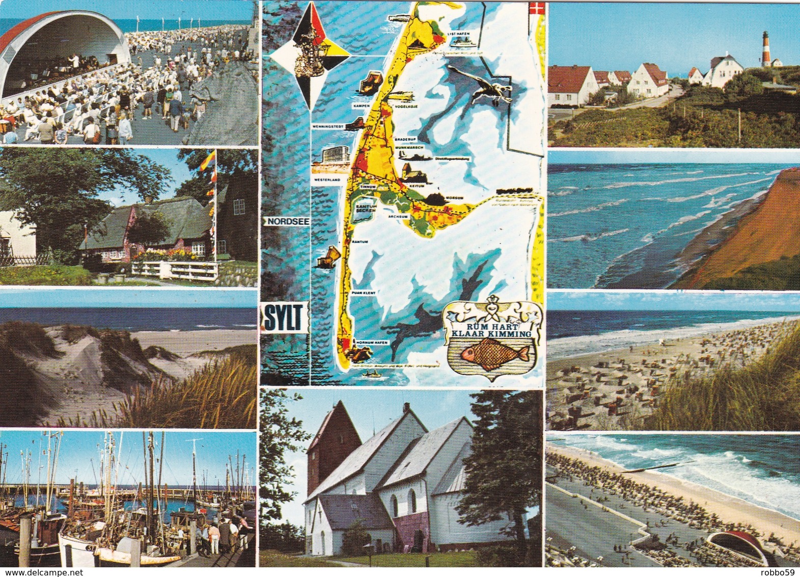 Germany Sylt Various Views Postcard Westerland 1984 Postmark With Slogan Used Good Condition - Zu Identifizieren