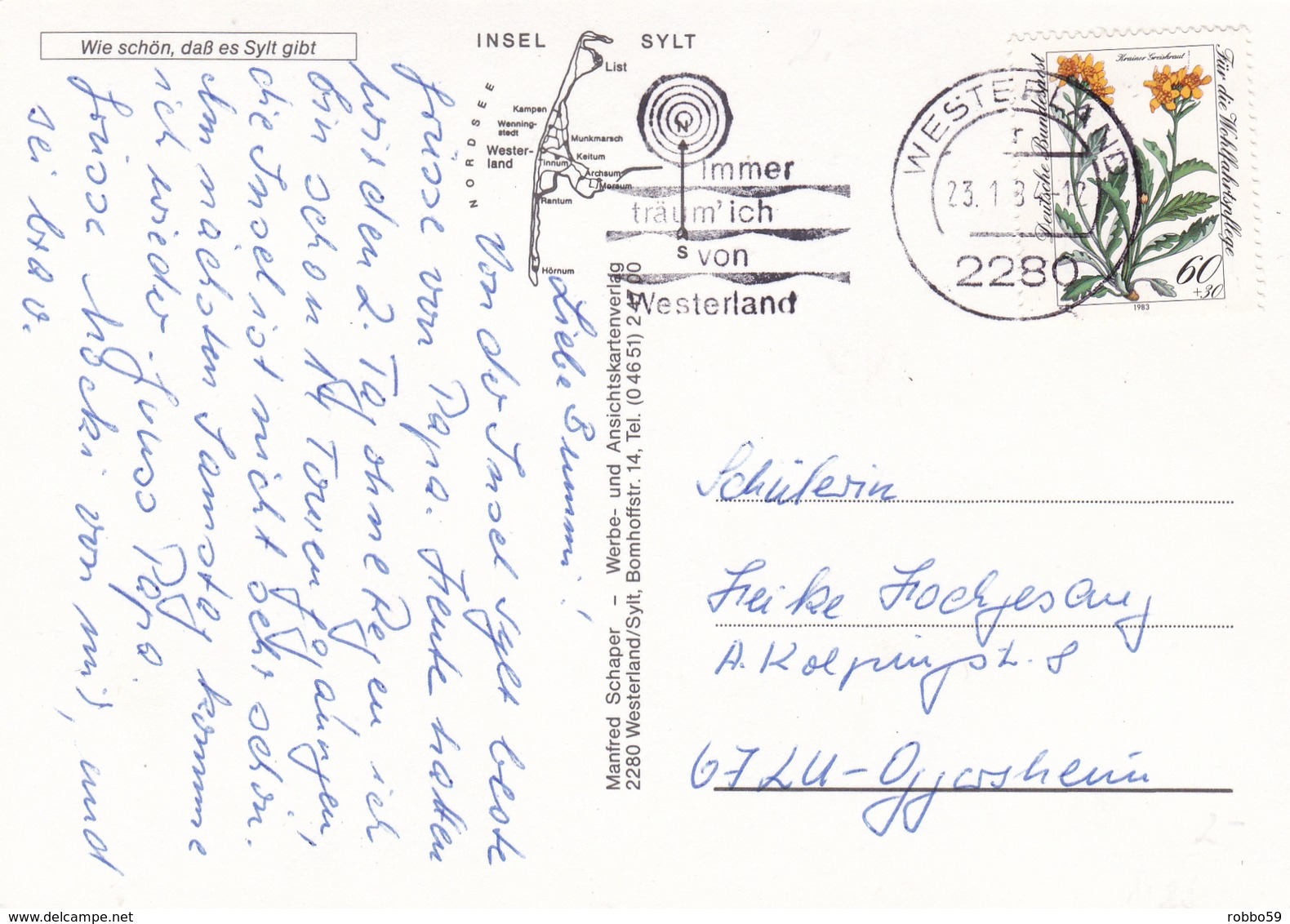 Germany Sylt Various Views Postcard Westerland 1984 Postmark With Slogan Used Good Condition - To Identify