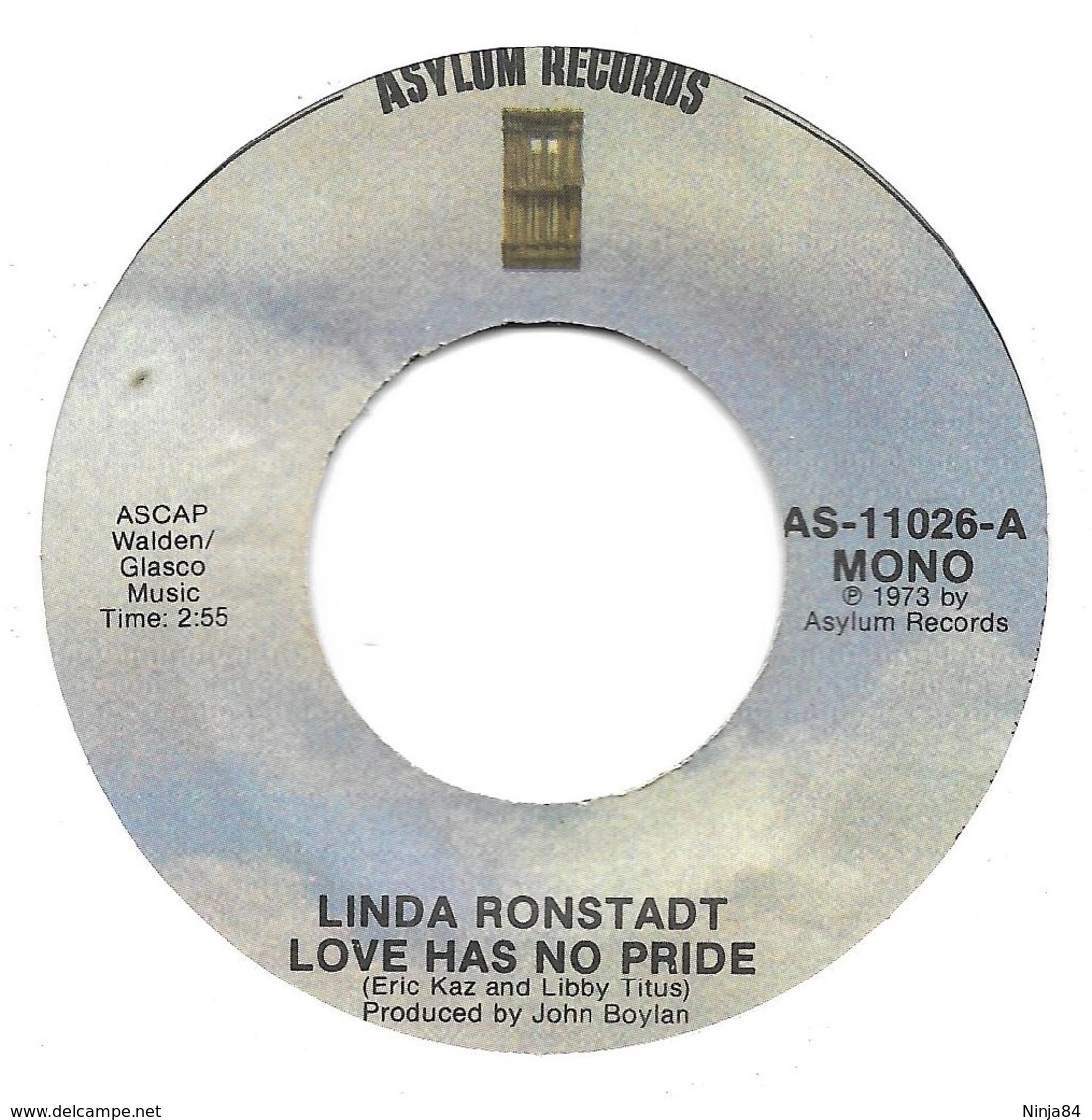 SP 45 RPM (7")   Linda Ronstadt   "  Love Has No Pride  "  Angletrre - Rock