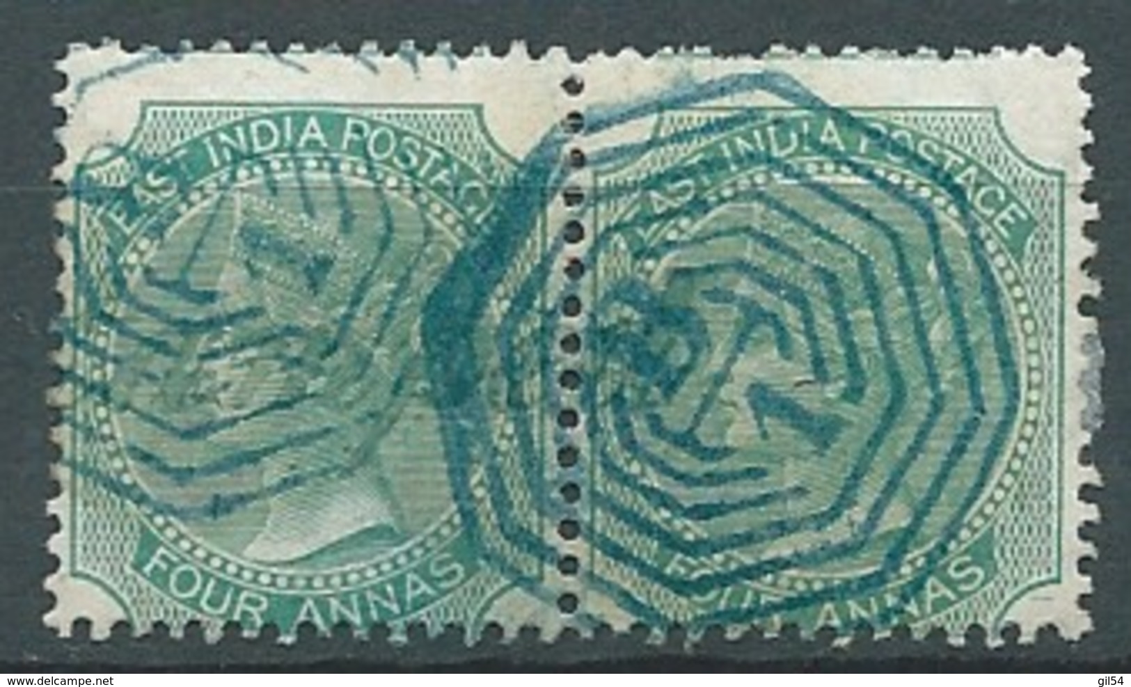 Inde Anglaise  -   - Yvert N° 23 Paire   Oblitéré  -  Bce 17325 - 1858-79 Crown Colony