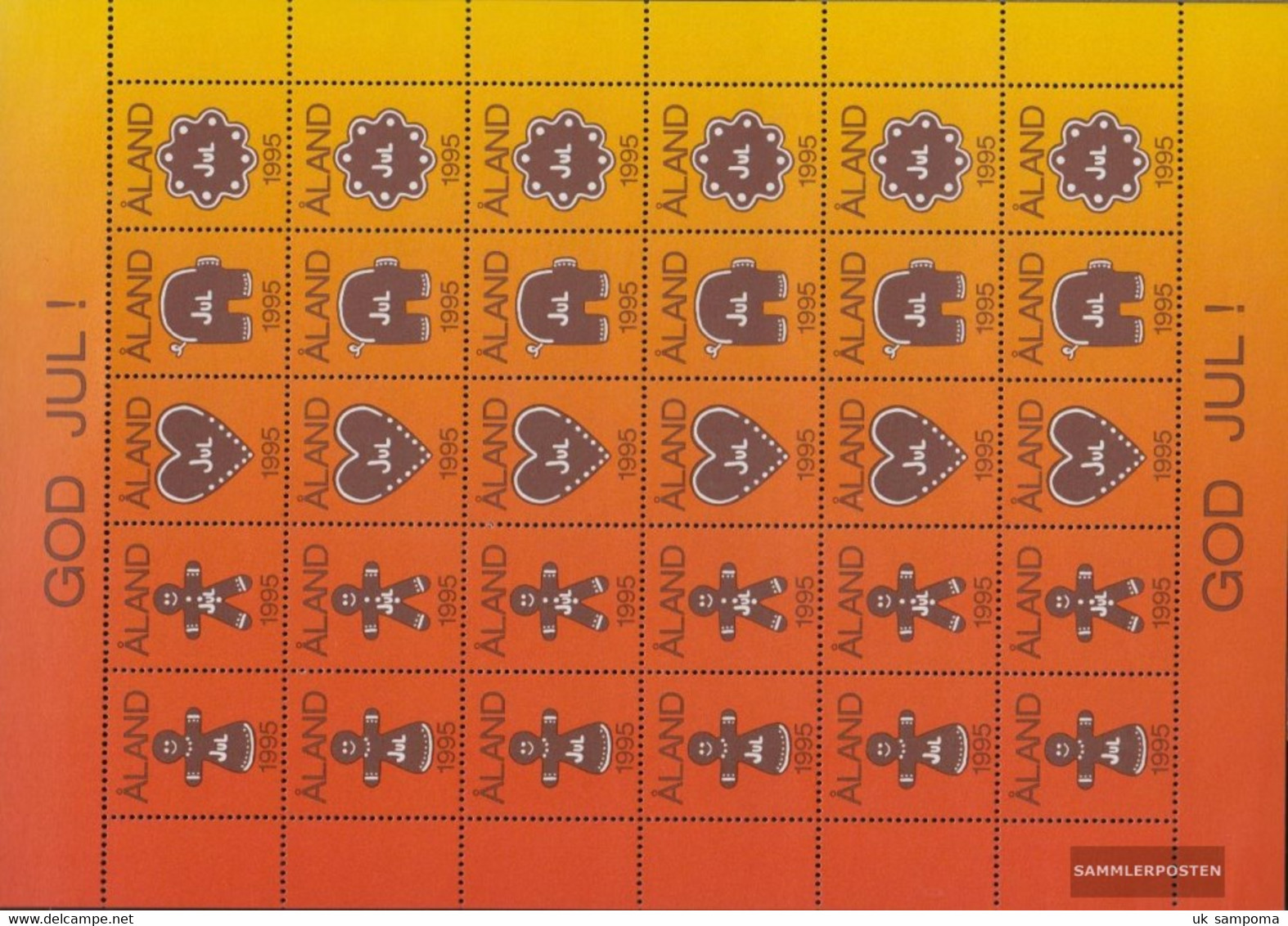 Finland - Aland Sheetlet (complete Issue) Vignettes Unmounted Mint / Never Hinged 1995 Christmas Brands - Aland