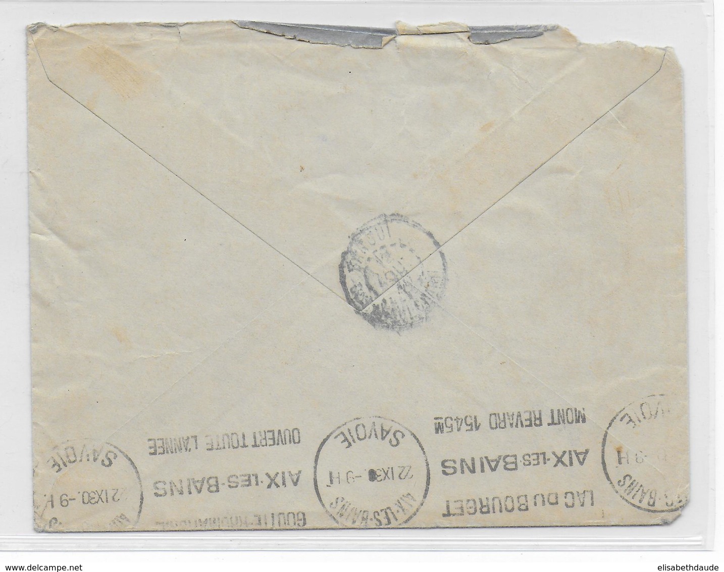 OUBANGUI CHARI - 1930 - ENVELOPPE De FORT LIBUT - ONAKA  => AIX LES BAINS - Lettres & Documents