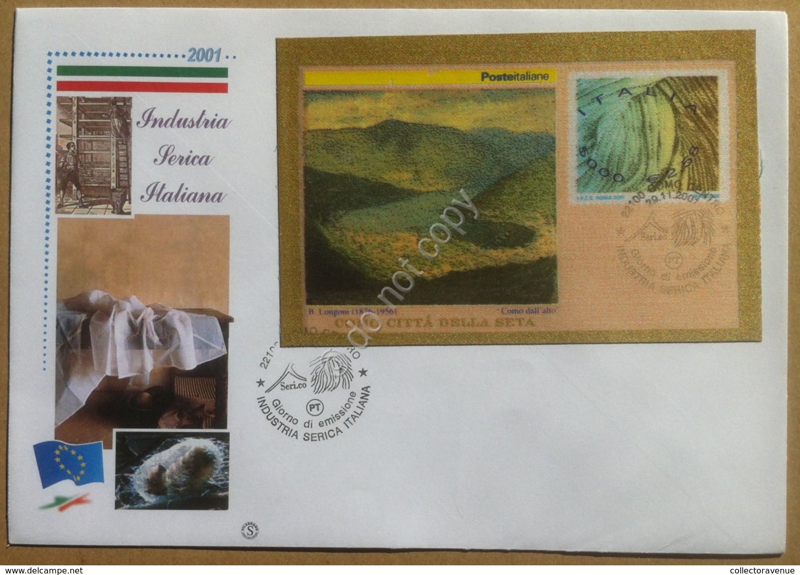 FDC Filagrano Italia 2001 - Industria Serica Italiana - Annullo Tematico Figurat - Non Classificati