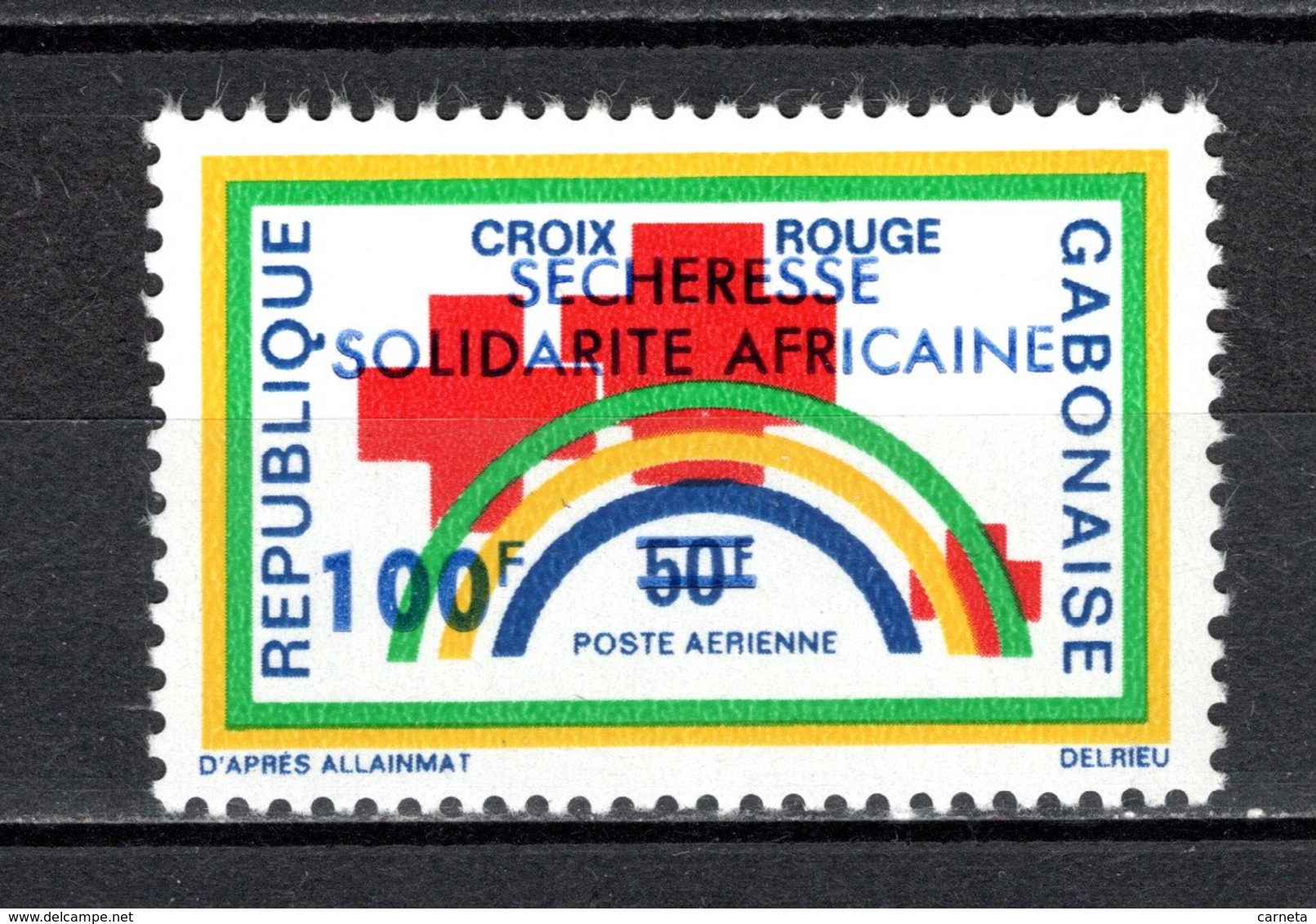 GABON PA N° 143  NEUF SANS CHARNIERE COTE  2.20€  CROIX ROUGE  SECHERESSE - Gabon (1960-...)