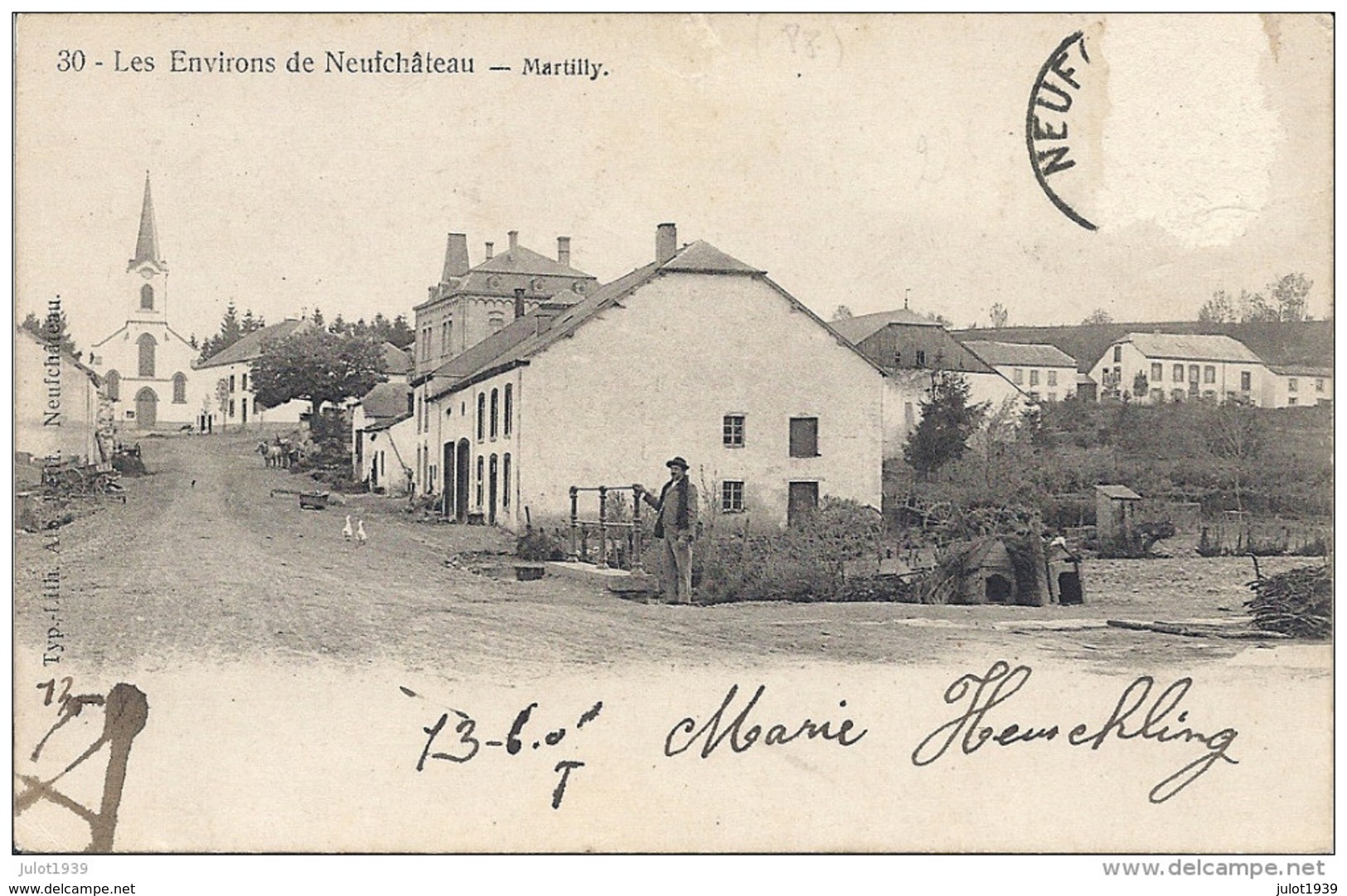 MARTILLY ..-- Le Village .  Vers PANTIN ( Mr NIEL ) . Voir Verso . - Herbeumont