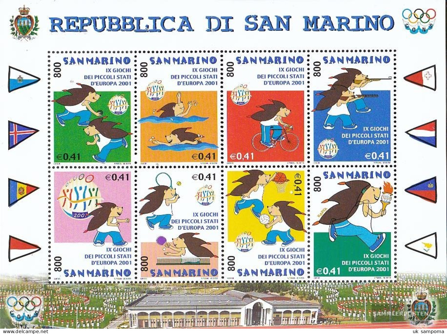 San Marino 1958-1965 Sheetlet (complete Issue) Unmounted Mint / Never Hinged 2001 Sports Games - Nuovi