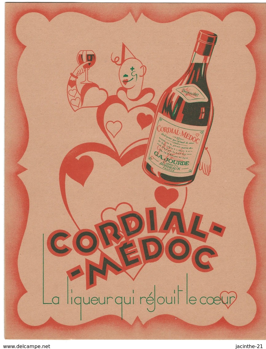 Protège-cahier Liqueur De La Vieille Cure CORDIAL MEDOC / G.A. Jourde à Cenon Près Bordeaux / Bouteille Alcool - Protège-cahiers