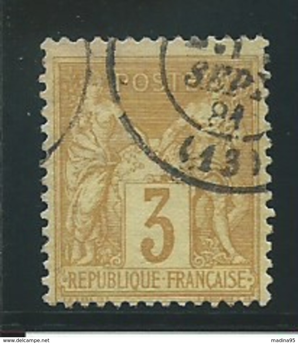 FRANCE: Obl., N° YT 86, T.II, Bistre-jaune, TB - 1876-1898 Sage (Type II)