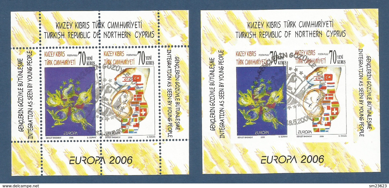 Türkisch-Zypern  2006  Mi.Nr. Block 25 A + Block 25 B , EUROPA CEPT  Integration - Gestempelt / Fine Used / (o) - 2006