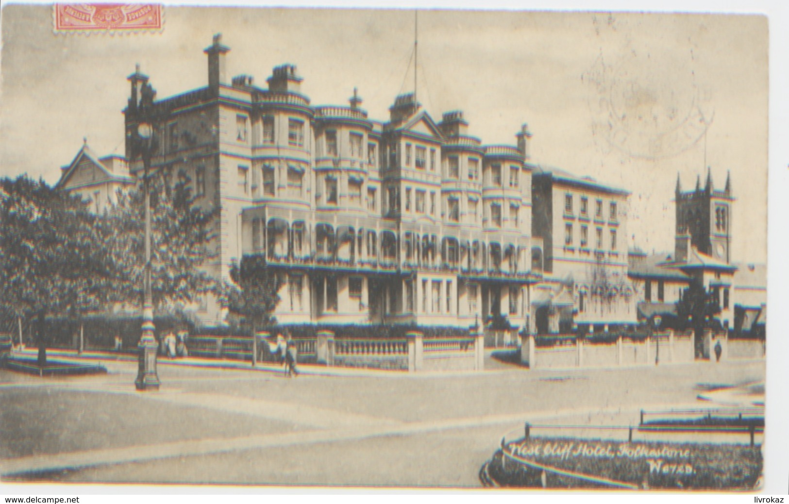 England, Kent, West Cliff Hôtel, Folkestone, A Circulé En 1909, Très Beaux Cachets De Bruxelles, Beaumont, Folkestone - Folkestone