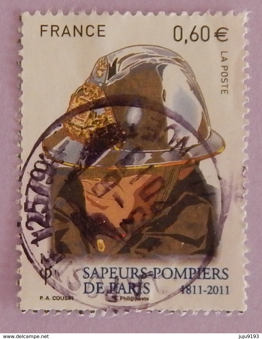 FRANCE  YT 4588 OBLITÉRÉ "CASQUE ANCIEN DE SAPEUR POMPIER" ANNÉES 2011 - Oblitérés