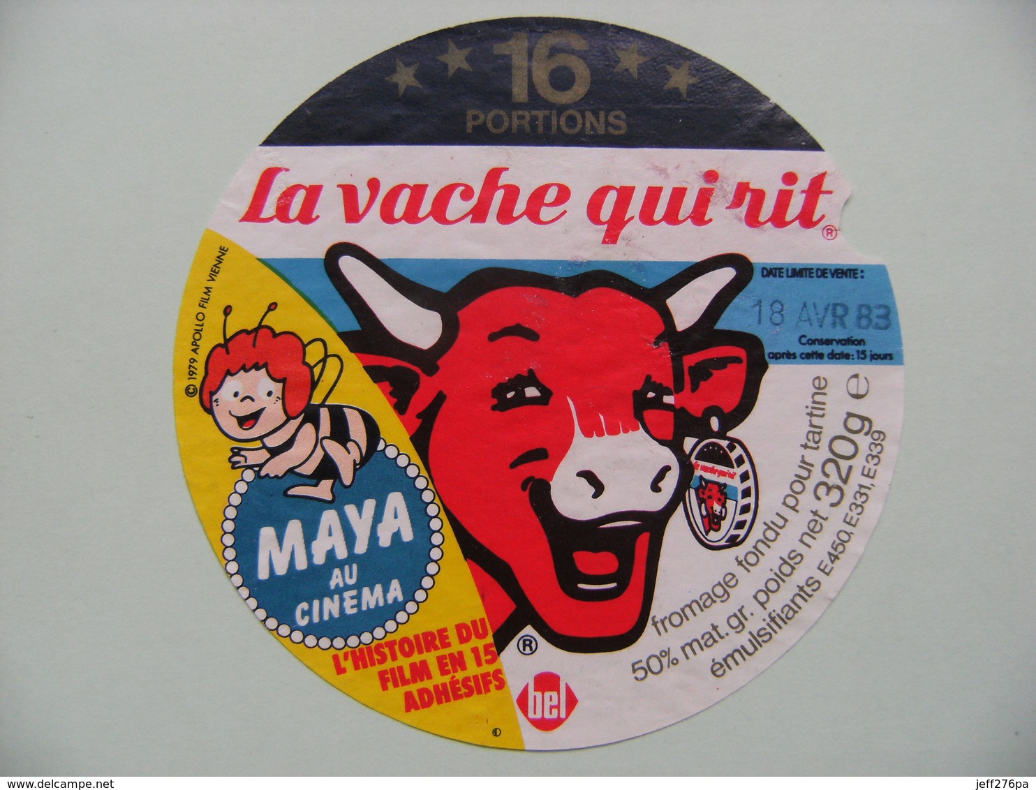 Etiquette Fromage Fondu - Vache Qui Rit - Bel 16 Portions Pub "MAYA Au Cinéma" Apollo Film   A Voir ! - Quesos