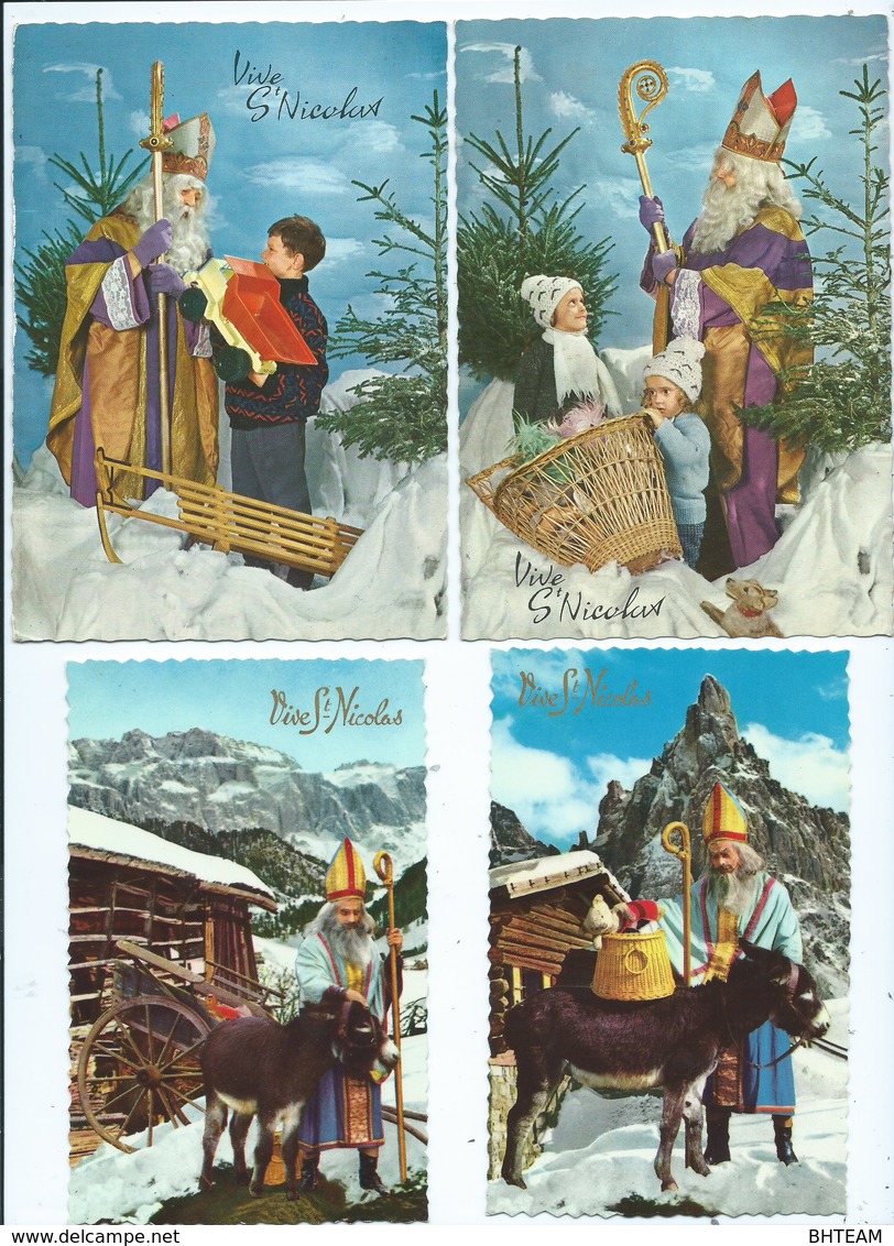 Saint-Nicolas / Sinterklaas / Santa Claus ( 4 Cartes ) - Saint-Nicolas