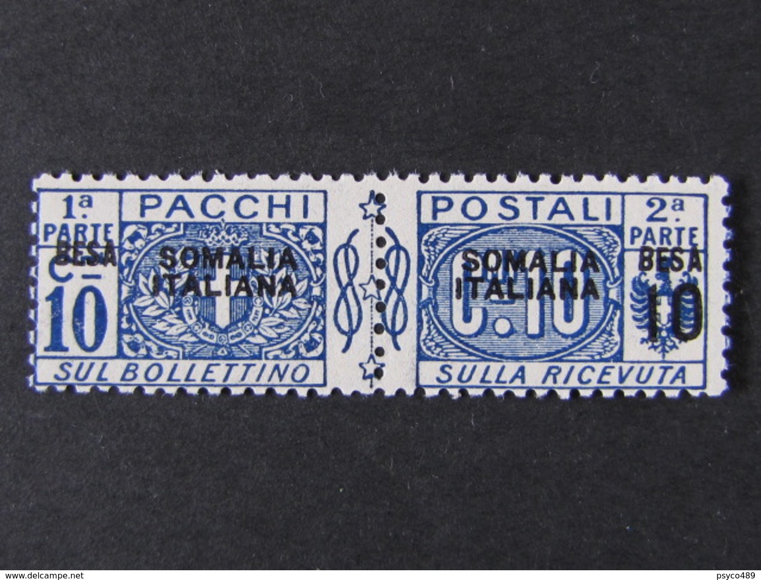 ITALIA Colonie Somalia Pacchi -1923- "Nodo" B 10 Su 10 MNH** (descrizione) - Somalia