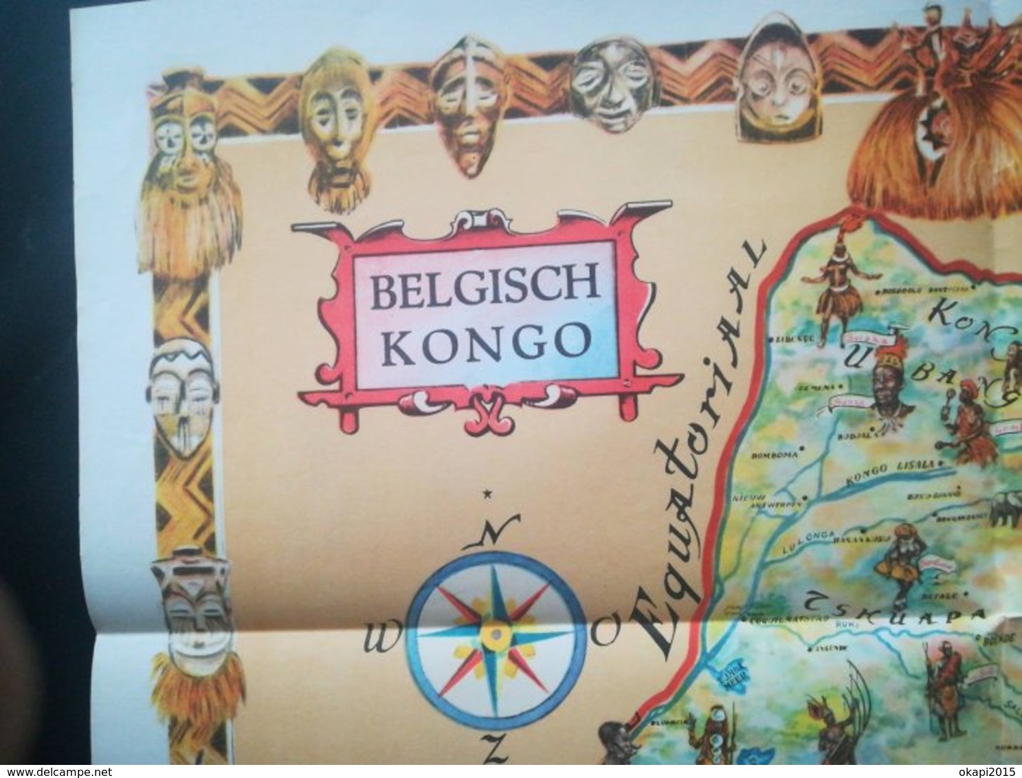 Etnografische Kaart Belgisch Congo Publicité Chocolat Côte D 'Or Vieux Papiers Cartes Carte Congo Belge Colonie Belgique - Cartes Géographiques