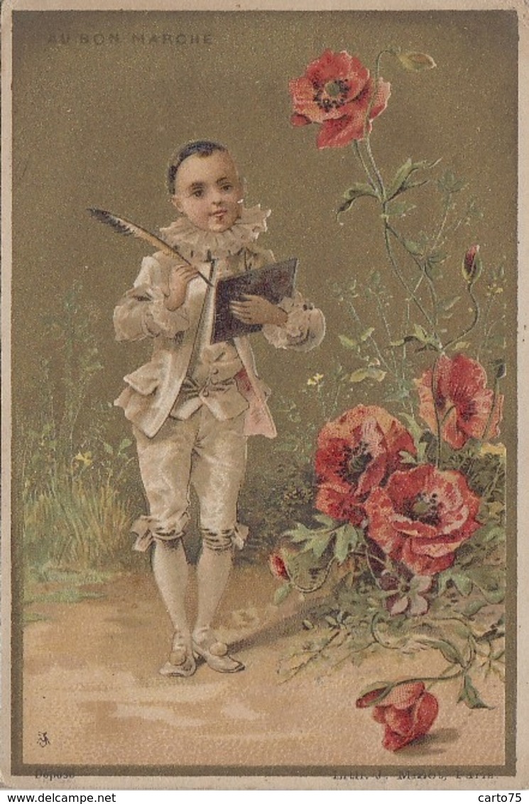 Chromos - Chromo "Au Bon Marché - Pierrot Coquelicots - 1900 - Autres & Non Classés