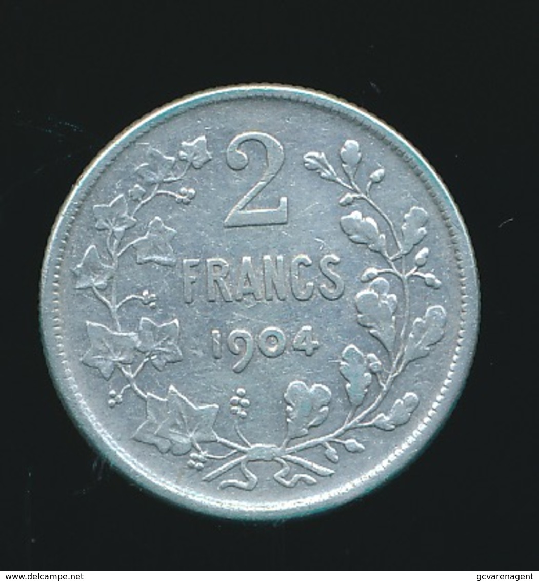 BELGIE  2 FRANCS  190'  LEOPOLD II  PRACHTIGE STAAT   -  ZIE 2 AFBEELDINGEN - 2 Francs