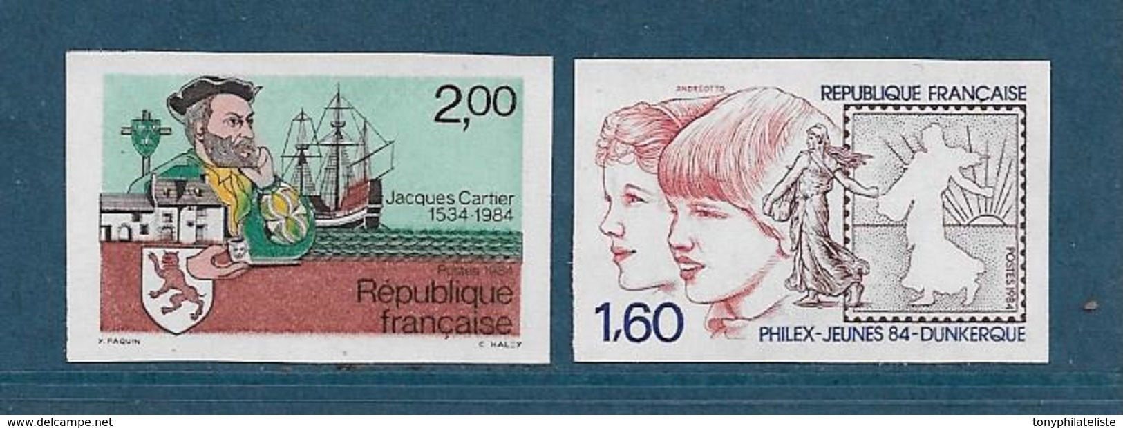 France Timbres De 1984  N°2307/08  Non Dentelé Neufs ** Gomme Parfaite Cote 45€ - Unused Stamps