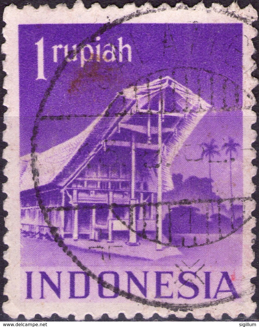 INDONESIA 1950 - TEMPIO DI TORAJA - 1 VALORE USATO - Indonesia